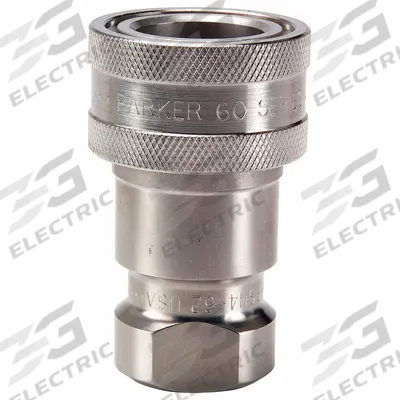 PARKER Hydraulic Quick Connect Hose Coupling: 1/4 in Coupling Size, 316 Stainless Steel - ISO B Series Hydraulic Quick-Connect Coupling Bodies