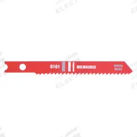 MILWAUKEE Jigsaw Blade: 14, 2 3/4 in Blade Lg, High Speed Steel, High Speed Steel, U Shank, 5 PK (MPN 48-42-0101). Key specifications — attr1097716: Thick Metal; attr1097715: High Speed Steel; attr1097719: 14; attr1097721: High Speed Steel; attr1097728: MILWAUKEE.