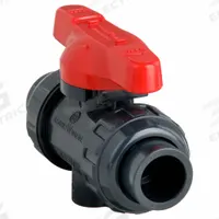ASAHI Manual Two-Way Ball Valve: 1/2 in, PVC, Straight, 150 psi Max. Pressure (CWP), One-Piece, Tee (MPN 1605005). Key specifications — Brand: ASAHI; Handle: Tee.