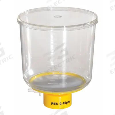 LAB SAFETY SUPPLY Bottle Top Filter: 0.45 um Max Particle Size, 90 mm Dia, PES, 1 L Upper Capacity - Bottle Top Filters