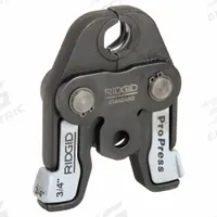 RIDGID Press Tool Jaw: 3/4 in Pipe, Copper, For Viega ProPress, Std Tool Types (MPN 76657). Key specifications — attr518773: Jaws; attr518762: Copper; attr518771: Copper; attr518761: Viega ProPress; attr518760: RIDGID.