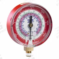 YELLOW JACKET Test Gauge: Test Gauge, 800 psi, Non-Liquid Filled, 3 1/8 in Dia, 1/4 in, Red (MPN 49117). Key specifications — Brand: YELLOW JACKET; Accuracy: ± 1%; Color: Red; For Refrigerant Type: R-410A.