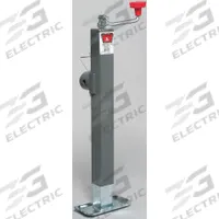 BULLDOG Trailer Jack Square Swivel: Topwind Trailer Jack, 5,000 lb Static Load Capacity, Topwind (MPN 195306). Key specifications — Handle Type: Topwind; Mounting Type: Weld-On Tubular Mount; Maximum Lift Height: 2 ft 6-3/16 in; Base: Fixed Leg; Brand: BULLDOG.