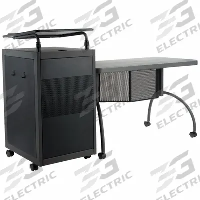NATIONAL PUBLIC SEATING Desk and Lectern: Charcoal, Plastic, 41 in Overall Ht - Desk & Lectern Combos