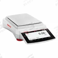 OHAUS Lab Scale: 8,200 g Capacity, 0.01 g Readability, ct/dwt/g/gr/kg/lb/oz/ozt, 0.02 g Linearity (MPN EXR8202N). Key specifications — Brand: OHAUS; Display Type: TFT Touchscreen.