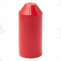 ELECTRIDUCT Heat Shrink End Caps: 25 Pk, 0.55 in I.D. Before Shrinking, 0.18 in I.D. After Shrinking (MPN HSEC-050-UV-RD-25PK). Key specifications — Shrink Tubing Properties: UV Light Resistant; Shrink Ratio: 3:1; Temp. Range: -55°C to 110°C; Brand: ELECTRIDUCT; _Pack Size: 25.