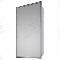 KETCHAM Medicine Cabinet: Rectangular, Glass, 26 in Overall Ht, 16 in Overall Wd, Stainless Steel (MPN 1626). Key specifications — Brand: KETCHAM; Frame Material: Stainless Steel; Frame Finish: Bright Annealed; Frame Color: Silver; Material: Glass.