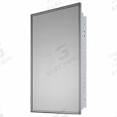 KETCHAM Medicine Cabinet: Rectangular, Glass, 26 in Overall Ht, 16 in Overall Wd, Stainless Steel (MPN 1626). Key specifications — Brand: KETCHAM; Frame Material: Stainless Steel; Frame Finish: Bright Annealed; Frame Color: Silver; Material: Glass.