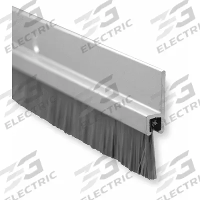 PEMKO Door Sweep: Brush Insert, Aluminum, 96 in Lg, 1/4 in Wd - Door Sweeps