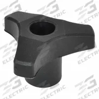 JW WINCO 3-Lobed Hand Knobs: 3 Point, Plastic w/ Brass Thread, M8 Thread, 55 mm Dia, Black (MPN 7384030). Key specifications — Brand: JW WINCO.