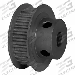 DAYTON Timing Pulley: Modified Curvilinear, Fixed, For GT Timing Belt Section, For 6 mm Belt Wd (MPN 28-3P06-6FA3). Key specifications — Brand: DAYTON; Finish: Clear Anodized; For Belt Series: Powerhouse®.