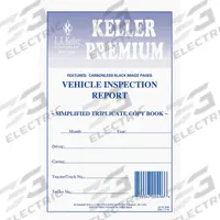 JJ KELLER Driver Vehicle Inspection Form: Carbonless, Driver Vehicle Inspection Report, 3-Ply, 2006. Key specifications — Manufacturer Part Number: 2006; Language: English; Brand: JJ KELLER; Format: Book; Features: Lists 15 Inspection Areas and Has Space to Record any Defects; Form Type: Driver Vehicle Inspection Report; Includes Carbon: Carbonless; Ply Count: 3-Ply.