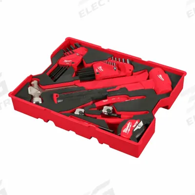 MILWAUKEE Hex Key and Hammer Set: 28 Total Pcs, Metric/SAE - Tool Only Sets with Foam Inserts