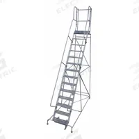 COTTERMAN Rolling Ladder: 7.5 ft Platform Ht, Unassembled, Steel, Manual Lock, Serrated (MPN 1X09R2632A3E30B4W4C1P4). Key specifications — Includes Handrails: Handrails Included; Material: Steel; Brand: COTTERMAN; Color: Gray.