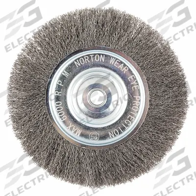 APPROVED VENDOR Wire Wheel Brush: Crimped Steel, 8 in Dia x 3/4 in Wd, 5/8 in Arbor - Light-Cleaning Brushes for Carbon Steel