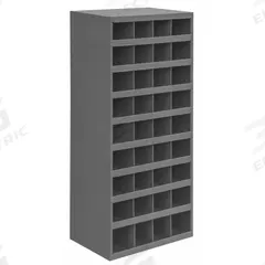 DURHAM MFG Pigeonhole Bin Unit: 18 in x 12 in x 42 in, 36 Compartments, Gray, Steel, Powder Coated (MPN 358-95). Key specifications — attr7229: Steel; attr38869: DURHAM MFG; attr38873: Gray.