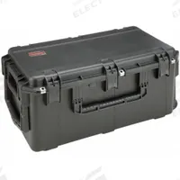 SKB Protective Case: 14 in x 29 in x 15 in Inside, No Foam, Black, 2 Wheels, 20 lb Wt, IP67, Latches (MPN 3I-2914-15BE). Key specifications — Handle Style: Folding; Brand: SKB; Case Closure Type: Latches.