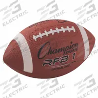 CHAMPION SPORTS Football: Brown, Rubber, NCAA/NFHS, 11 1/2 in Overall Lg, Official Size Football (MPN RFB1). Key specifications — Brand: CHAMPION SPORTS; Color: Brown; Standards: NCAA; Product Type: Football; Material: Rubber; Equipment Product Type: Official Size Football.