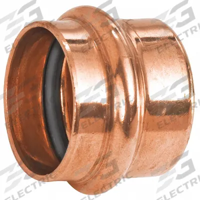 NIBCO Crimp Fitting Cap: Cap, 2 in CTS x 2 in CTS x 2 in Pipe size, Press-fit x Press-fit - Plumbing Copper & Bronze Press Tube Fittings