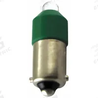 EATON Compact LED Bulb: LED, Miniature Bayonet (BA9s), (T) Tubular, T3-1/4, 24V AC/DC, 0.4 W Watt (MPN E22LED024GN). Key specifications — Light Color: Green; Voltage: 24V AC/DC; Brand: EATON; Bulb Shape: T3-1/4.