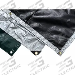 MAURITZON Tarp: 11.67 ft Lg, 9.75 ft Wd, Heavy Duty, 12 mil, Polyethylene, Black/Silver, Waterproof (MPN TTS-12000-1012). Key specifications — Color: Silver; Brand: MAURITZON.