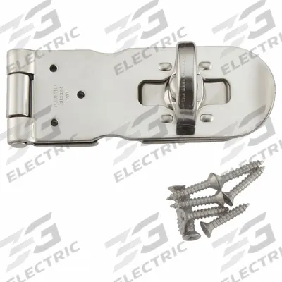 SUGATSUNE Hasp: Stainless Steel, 1 3/8 in Ht, 1 1/4 in Lg - Locking Hasps