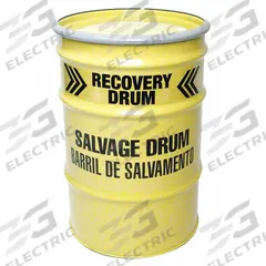 APPROVED VENDOR Salvage Drum: Steel, 30 gal, Bolt Ring, 18 ga / 18 ga / 18 ga, Epoxy Phenolic, Steel (MPN 14462R). Key specifications — Drum Material: Steel; Drum Head Type: Open Head; UN Rating Solids: 1A2/Y400/S; UN Rating Liquids: Not Rated; Drum Message Text: Recovery Drum Salvage Drum Barril De Salvamento; Closing Ring Material: Steel; For Holding: Solids; Brand: APPROVED VENDOR.