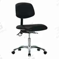 ESD Chair: Vinyl, Armless, Ht Range 19 in to 24 in, 18 1/2 in Seat Wd, 17 in Seat Dp, 5 Casters (MPN BR-ESD-VDHCH-CR-T0-A0-EC-ESDBLK). Key specifications — Foot Support: No; Back Tilt Backward: 13.5°; Back Tilt Forward: 10.5°; Base Material: Aluminum; Brand: APPROVED VENDOR; Product Type: ESD Chair; ESD-Safe: ESD-Safe.
