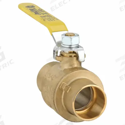 APPROVED VENDOR Manual Two-Way Ball Valve: 1 1/4 in, Brass, Straight, Sweat x Sweat - Brass Ball Valves