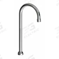 CHICAGO FAUCETS Spout: Spout, Gooseneck, Swivel Spout, Brass, Polished Chrome, Laminar, UNEF (MPN GN2BH13JKABCP). Key specifications — Includes: Mounting Hardware; Product Type: Spout; Spout Style: Swivel; Body Material: Brass; Color/Finish: Polished Chrome; Brand: CHICAGO FAUCETS.