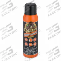 GORILLA Spray Adhesive: Contact Adhesive Ultimate, 12.2 fl oz, Aerosol Can, Clear (MPN 109852). Key specifications — Primary Applications: Automotive Interior Repair & Assembly; Brand: GORILLA; Adhesive Color: Clear; Features: Photo Safe; Materials Bonded: Pewter; Spray Pattern: Web; Standards: CA; Product Type: Spray Adhesive.