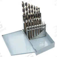 APPROVED VENDOR Jobber Length Drill Bit Set: 15 Pc, 1/16" to 1/2" by 32nds, 135° Split Point (MPN 5UDN7). Key specifications — attr1236168: Metal Index.