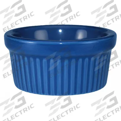 ITI Fluted Ramekin: 3 oz Capacity, Vitrified Stoneware, Blue, Microwaveable - Ramekins
