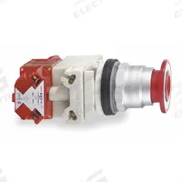 SCHNEIDER Mushroom Head Push Button: Illuminated, Mushroom Head Profile, Non-Metallic, 30 mm (MPN 9001KR8P1RH25). Key specifications — Brand: SCHNEIDER; Action: Momentary; Series: 9001K; Push Button Material Type: Non-Metallic.