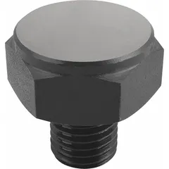 KIPP Positioning Foot w/Flat Face: External Threads, Flat, Steel, M16 Thread Size, 19 mm Thread Lg (MPN K0298.1201). Key specifications — attr648515: KIPP.