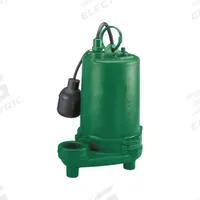 MYERS Effluent Pump: 1/2 hp, 115V AC, Single Phase, 95 gpm Flow Rate @ 10' of Head, 50 ft Max. Head (MPN S50HTPC1). Key specifications — Impeller Material: Cast Iron; Rated Voltage: 115V AC; Brand: MYERS; Switch: Piggyback Tether Float.