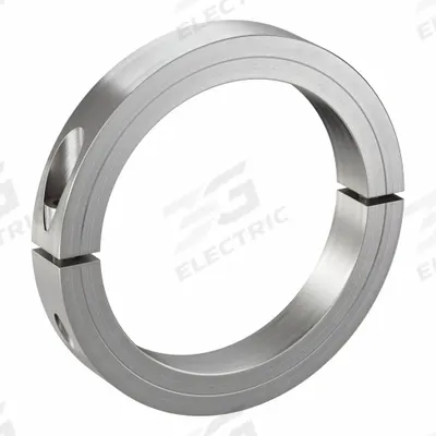 CLIMAX METAL PRODUCTS Shaft Collar: 2-Piece, Inch, Round, Clamp-On, 4 7/16 in Bore Dia - Stainless Steel Recessed-Screw Shaft Collars