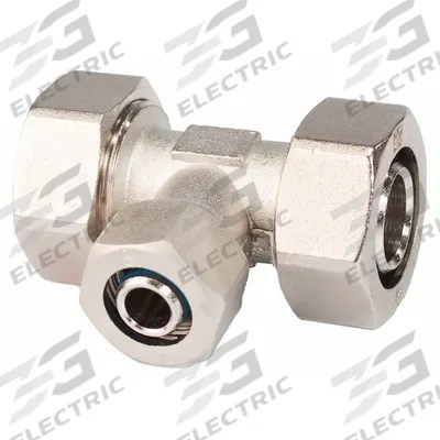 RAPIDAIR Compression Tee Fitting: 1 in OD 1 in OD 3/4 in OD Fitting Size, Reducer - Compressed Air System Brass Compression Tube Fittings