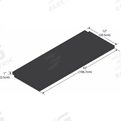 INSTOCK Notched Shelf: 42 in Overall Lg, 12 in Overall Wd, 1 in Overall Ht, Phenolic - Lab Shelves & Components