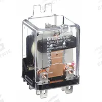 OMRON Flange Mount Relay: Surface (Side Flange) Mounted, 30 A Current Rating, 12V DC, SPDT (MPN MJN1Z-E-RP-DC12). Key specifications — Brand: OMRON; Base Type: Square; Mounting Style: Side Flange; Electrical Connection: Quick-Connect Terminal; Manufacturer Part Number: MJN1Z-E-RP-DC12; Operating Current: 30 A at 28V DC (Resistive Load); Series: MJN Series.