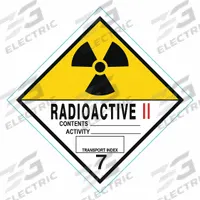 APPROVED VENDOR DOT Container Label: Radioactive II, 4 in x 4 in, 4 in Label Ht, Vinyl, Label, 25 PK (MPN 9CVG3). Key specifications — Brand: APPROVED VENDOR; Message: Radioactive II.