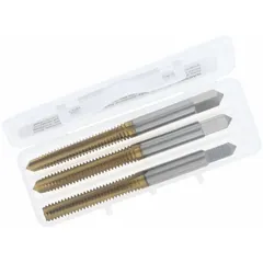 CLEVELAND Tap Kit: M10x1.5 Metric, D6 / 6H, 4 Flute, TiN Coated High Speed Steel (MPN C84270). Key specifications — attr1300563: One Each Taper, Plug, and Bottoming.
