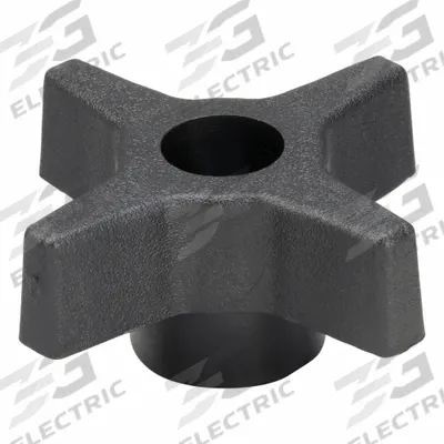 INNOVATIVE COMPONENTS Hand Knob: 4 Point, Plastic w/ Steel Thread, 1/2"-13 Thread - 4-Arm Knobs with Threaded Through-Hole