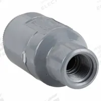 HAYWARD Check Valve: Ball, Inline Valve Body, PVC, 3/8 in Pipe Size, FNPT x FNPT, For Water Media (MPN TC10037T). Key specifications — Ball Material: PVC; Brand: HAYWARD.