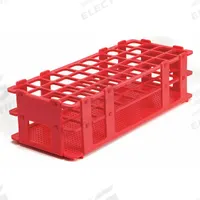 Tube Rack: 4 1/8 in Overall Wd, 2 1/2 in Overall Ht, 9 3/4 in Overall Lg, Polypropylene, Red (MPN F18746-0002). Key specifications — Material: Polypropylene; Mounting Location: Benchtop; Color: Red; Product Type: Test Tube Rack; Total Holding Capacity: (40) Places; Brand: SP SCIENCEWARE.