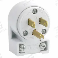 LEVITON Straight Blade Plug: 5-15P, 125V AC, 15 A, 2 Pole, 3 Blade, White (MPN 515AN)