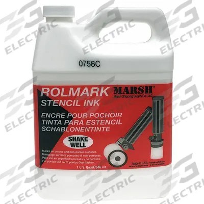 MARSH Stencil Ink: White, 32 oz Container Size - Stencil Roller Ink