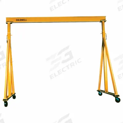 CALDWELL Portable Gantry Crane: Adj Span, Adj Ht, 10,000 lb Load Capacity, Steel - Adjustable-Span Gantry Cranes