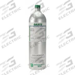 GASCO Calibration Gas: Nitrogen, Disposable, +/-5% Accuracy, C5H12/CO/H2S/O2, Calibration Gas (MPN 74L-480S). Key specifications — For Use With: All OEM Gas Detectors; Background Gas: Nitrogen; Brand: GASCO; Gas Mixture: Pentane (50% LEL) 0.7%; Reusability: Disposable.