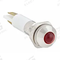 APPROVED VENDOR Raised Panel Light: 5/16 in Panel Mounting Hole Dia, LED, Red, Raised Head, M08 (MPN 24M048). Key specifications — Brand: APPROVED VENDOR; Electrical Connection: 0.11 Male Quick Disconnect.